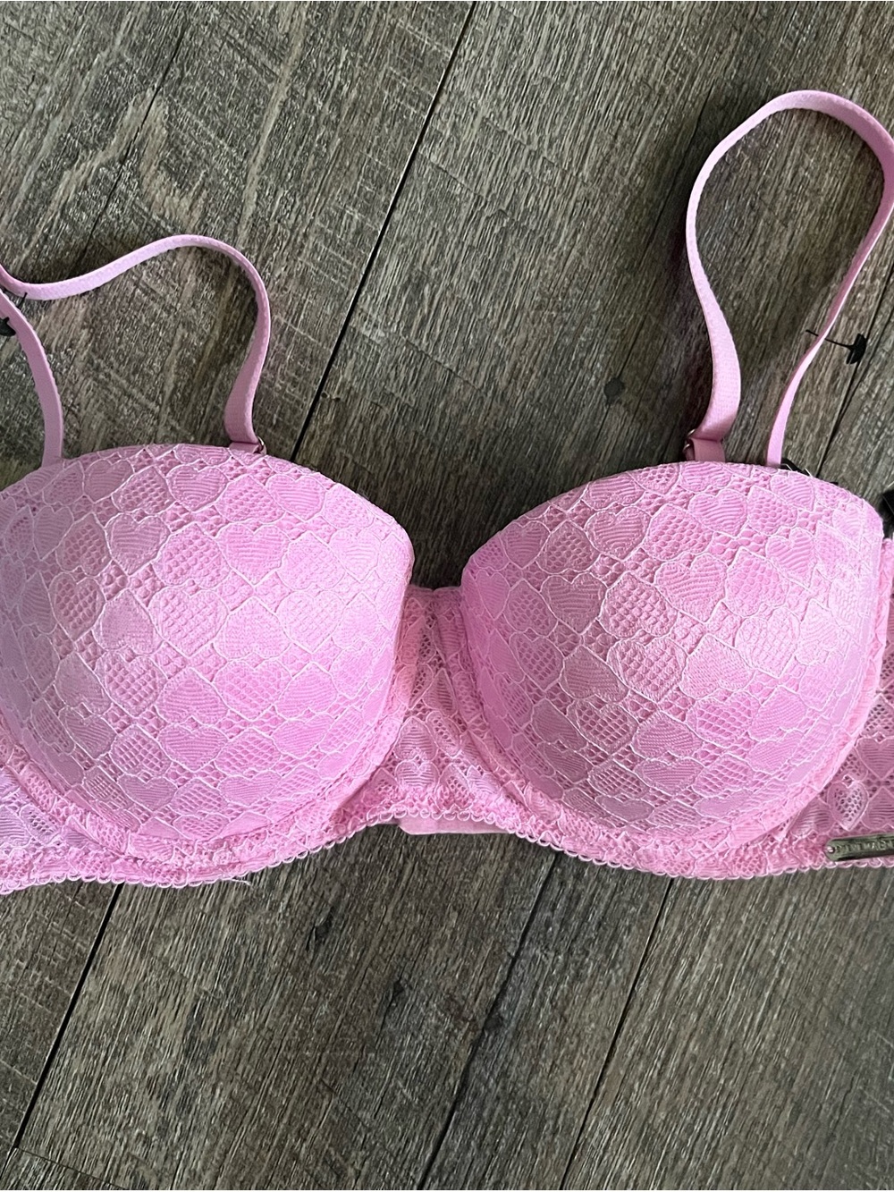 Steve Madden Pink Lace Push-Up Bra